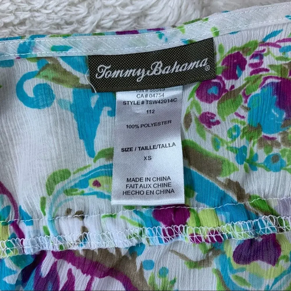 Tommy‎ Bahama Sheer button down swimsuit cover up dress, xs